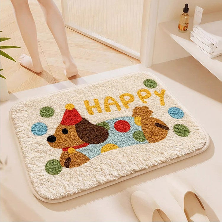 Children's Playful Dog Bath Mat Stornfield
