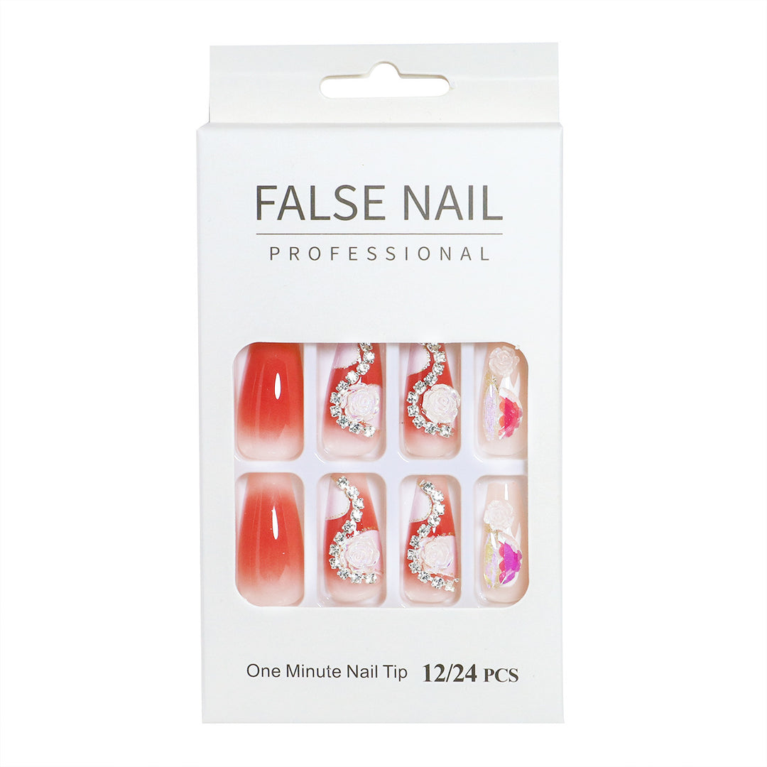 Decorative Press-On Nail Set with 3D Accents Stornfield