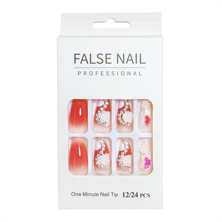 Decorative Press-On Nail Set with 3D Accents Stornfield