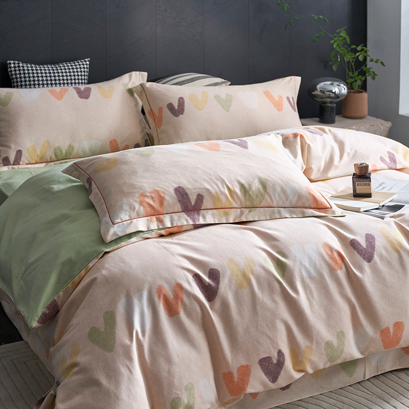 Luxury Cotton Sateen Geometric Duvet Cover Set with Pillowcases