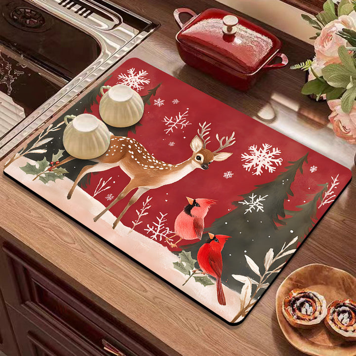 Festive Winter-Themed Kitchen Counter Mat Stornfield