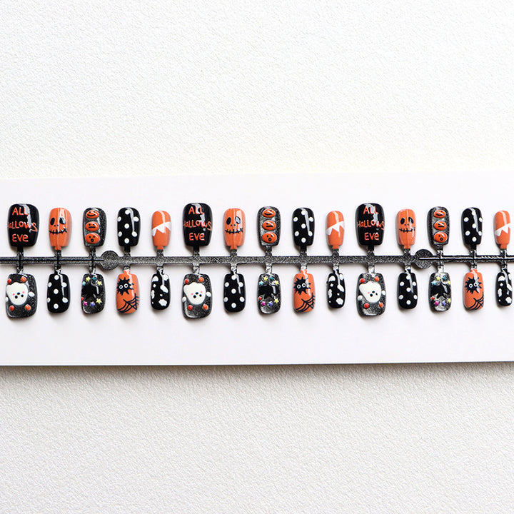 Festive Halloween-Themed Press-On Nail Set Stornfield