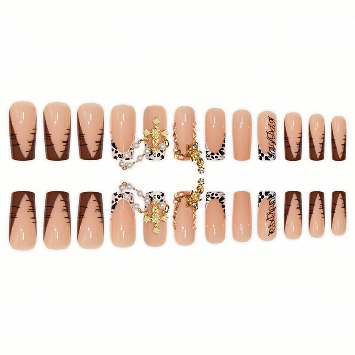 Decorative Long Press-On Nail Enhancements Stornfield