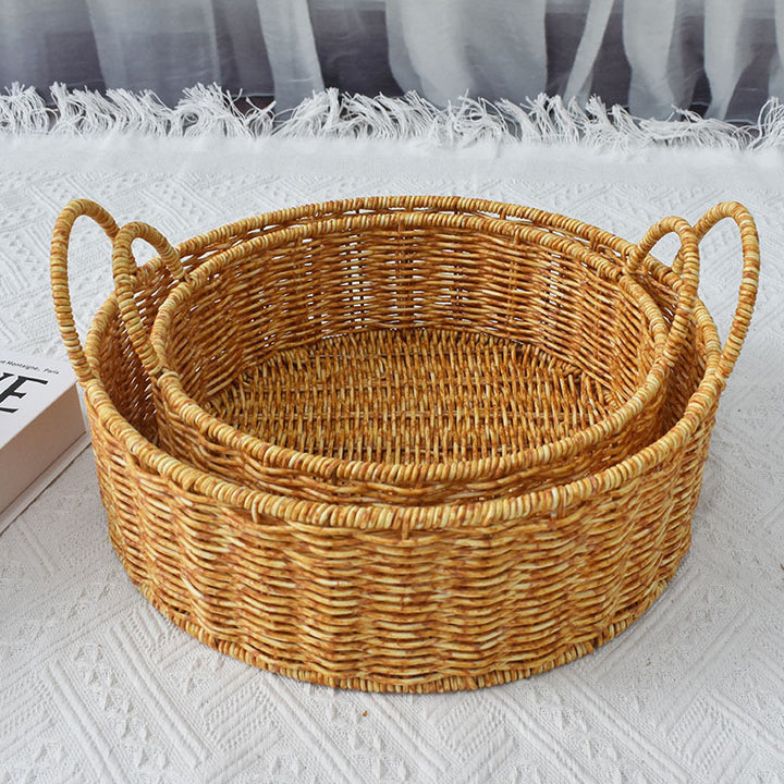 Handwoven Natural Rattan Storage Baskets Set Stornfield