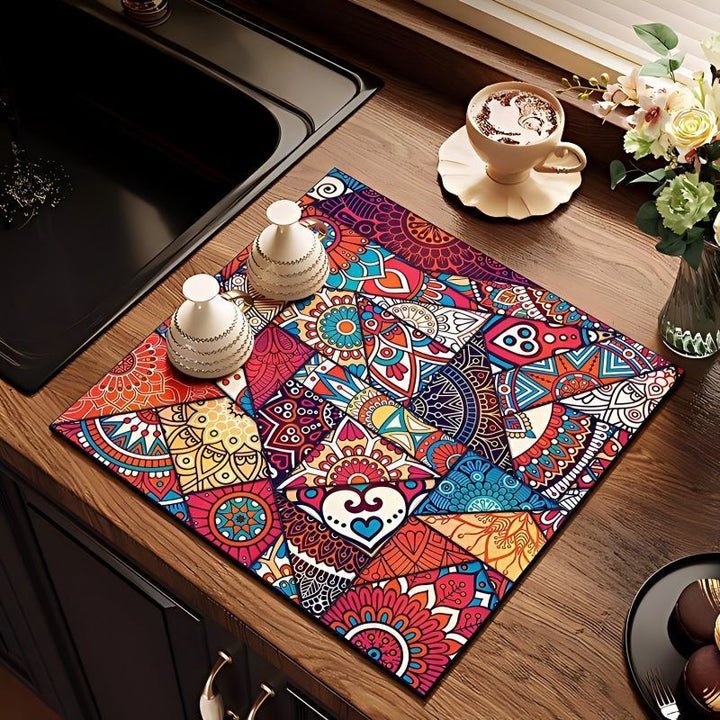 Vintage Floral Pattern Kitchen Mat