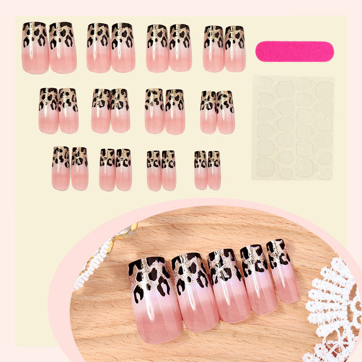 Artificial nail set in modern leopard pattern Stornfield