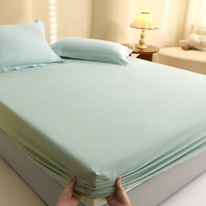 Breathable comfort fitted sheet set with extra deep pocket made of elastic modal blend and all-around elastic