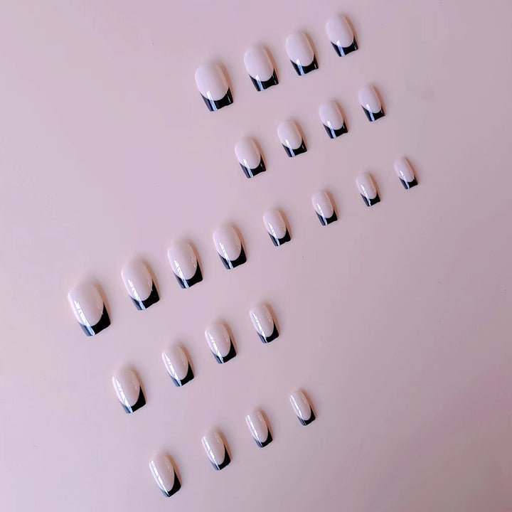 Acrylic nail set with elegant French tips and matte finish Stornfield