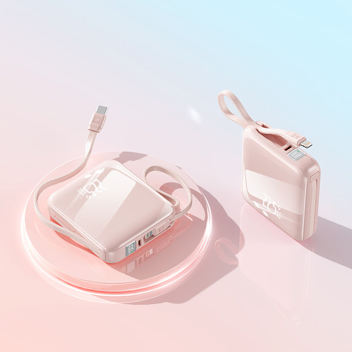 Portable power bank with integrated charging cable and digital display Stornfield