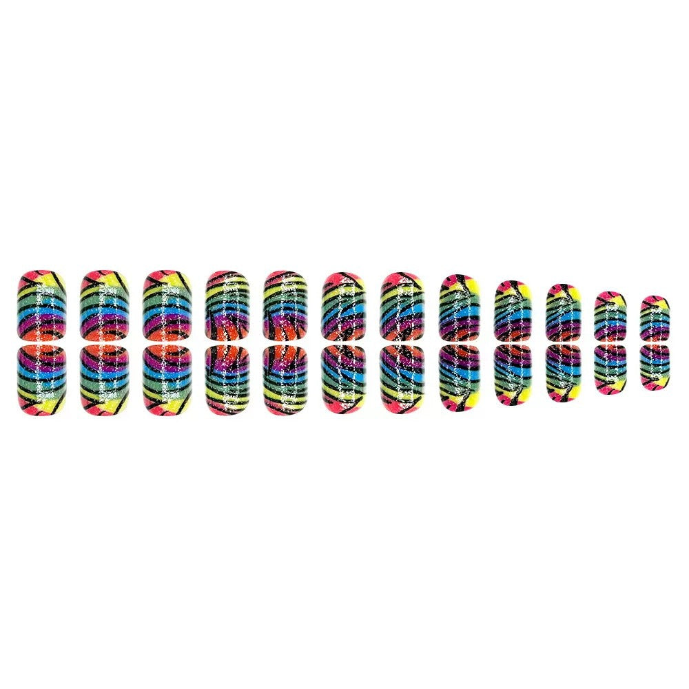 Creative nail art set with glittering rainbow pattern Stornfield