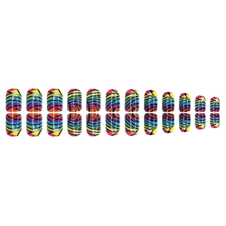 Creative nail art set with glittering rainbow pattern Stornfield