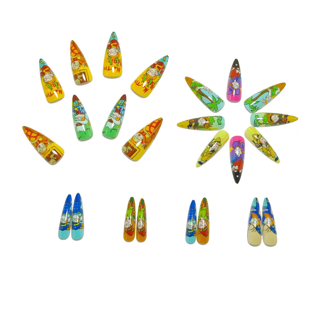 Creative Nail Art Set with Fun Cartoon Designs Stornfield