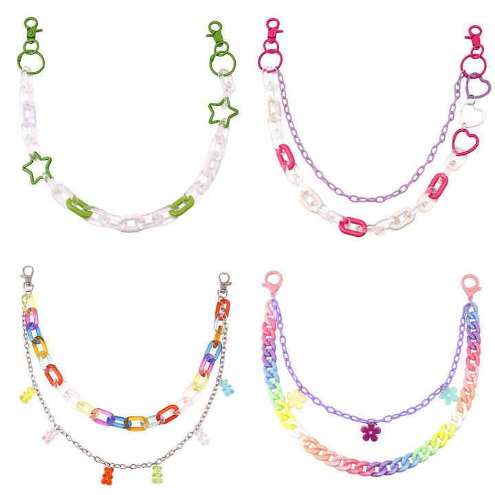 Fashionable chain belt with colorful pendants Stornfield