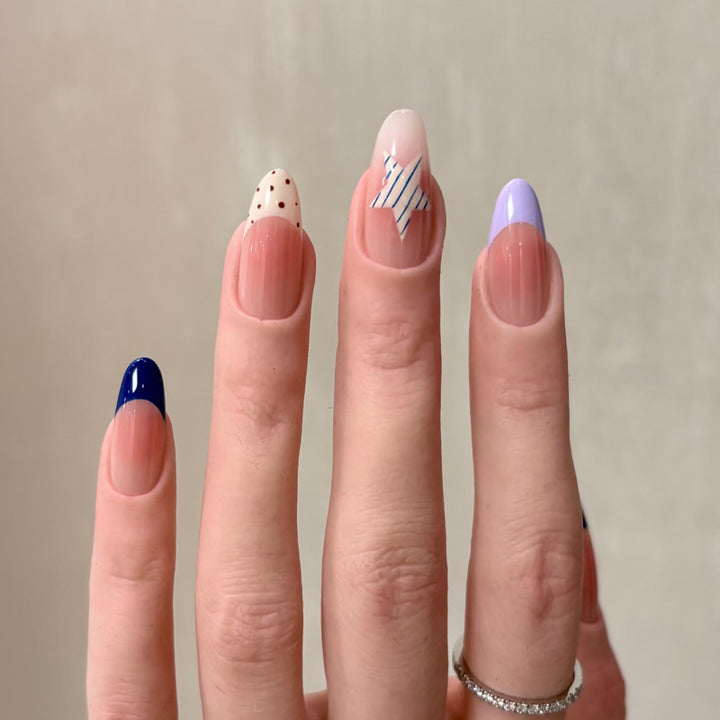 Artistic Press-On Nail Set with Modern Designs Stornfield