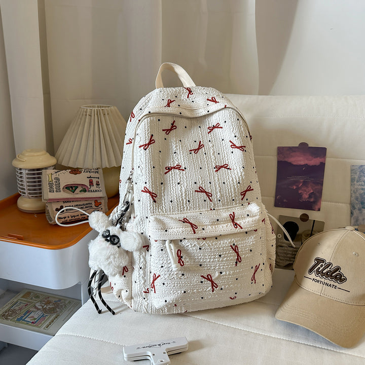 Cute Bow Patterned Backpack