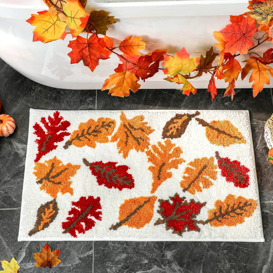 Floral Square Pattern Bath Mat