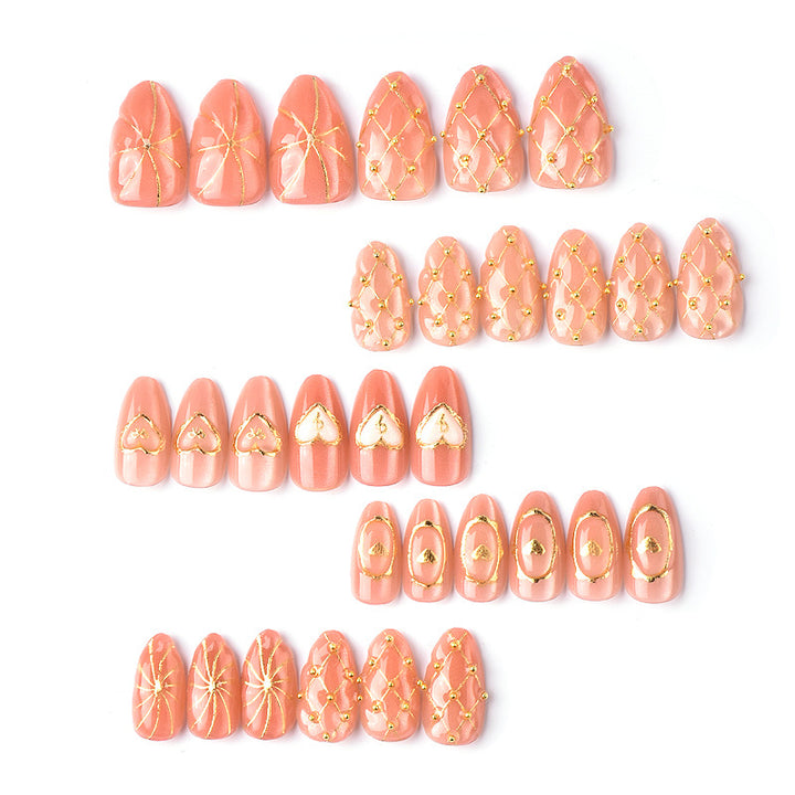 Artistic Nail Art Set with Gold Accents Stornfield