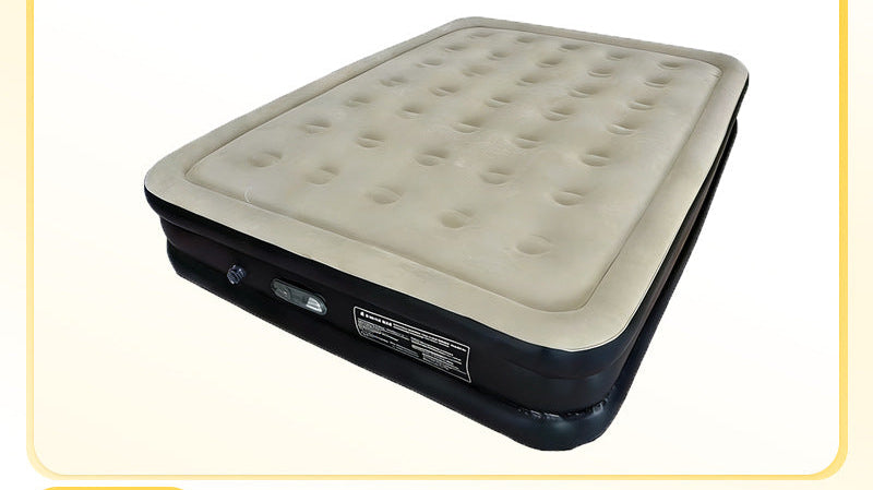 electric inflatable single air mattress with integrated auto pump, flocked tufted sleeping surface and raised edge support Stornfield