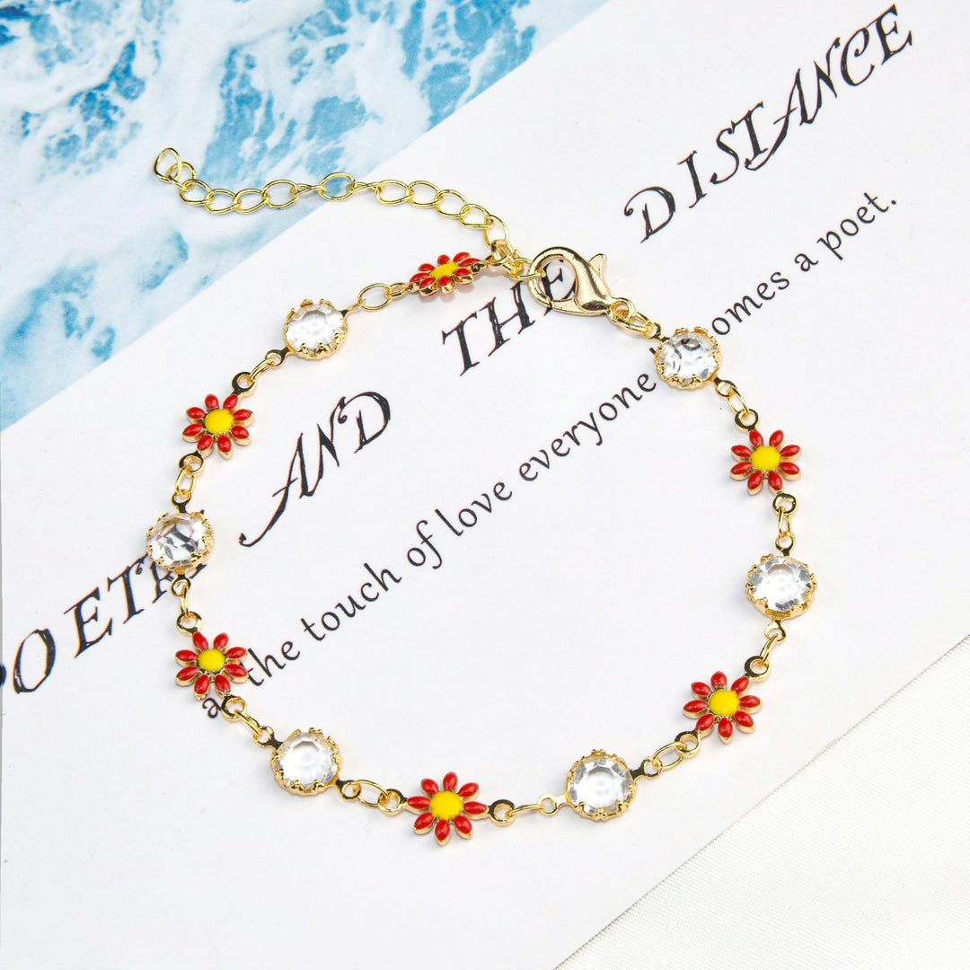Floral Crystal Charm Bracelet Stornfield