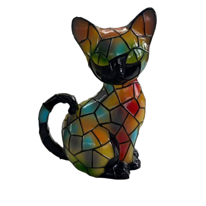 Decorative cat figurine in mosaic design Stornfield