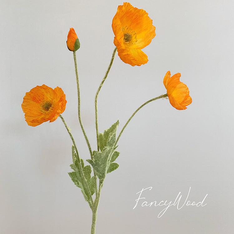 Lifelike Poppy Floral Stem