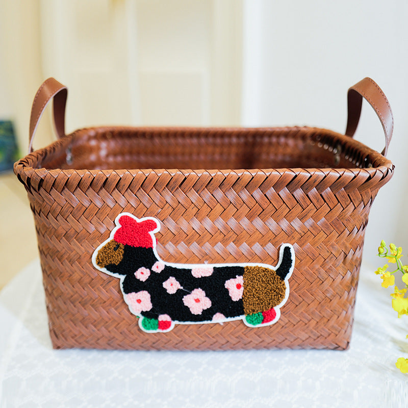 Playful storage basket with animal pattern Stornfield