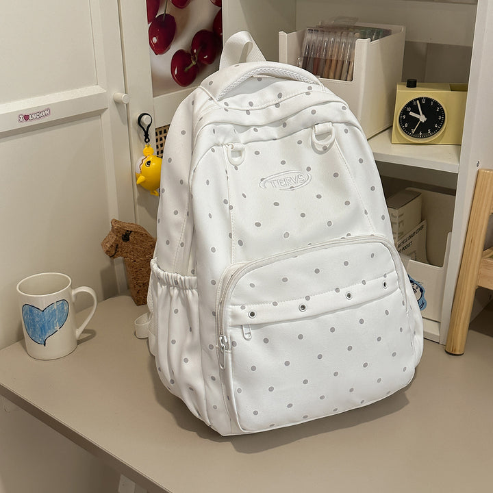 Polka Dot Print Backpack with Accessories Stornfield