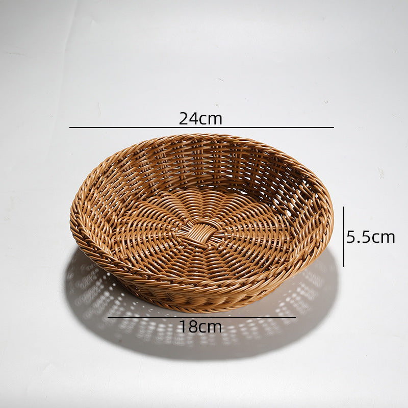 Handcrafted Round Wicker Serving Bowl Stornfield
