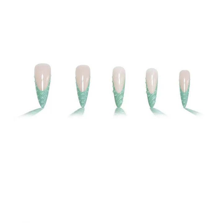 Artistic Shell-Inspired Press-On Nail Extensions Stornfield