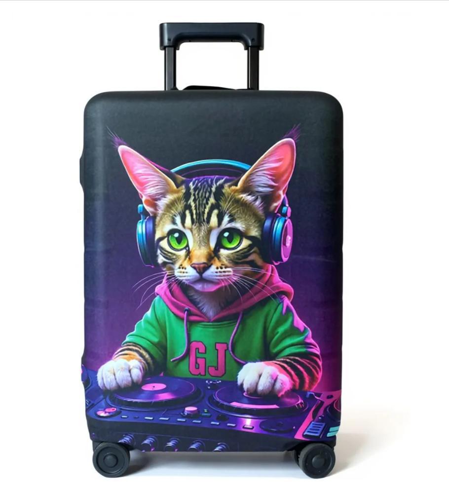 Unisex nan elastic suitcase cover with 3D dog design for trolley, stretchy and scratch-resistant Stornfield
