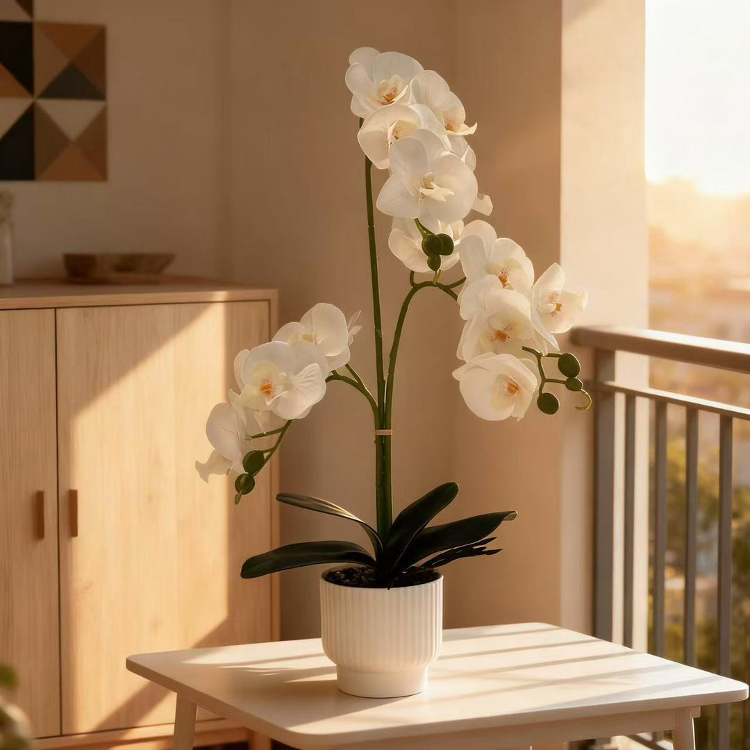 Elegant Artificial Orchid Planter for Home Decor Display