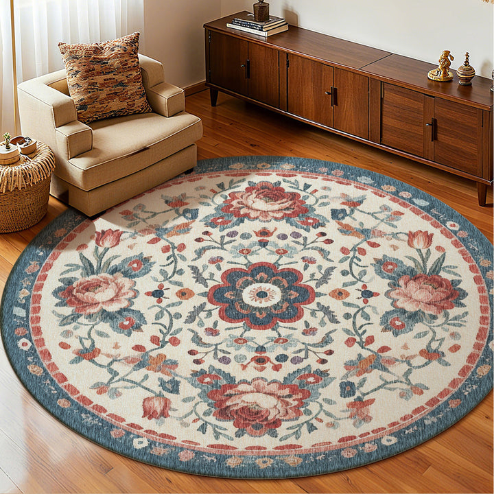 Vintage-Inspired Round Area Rug