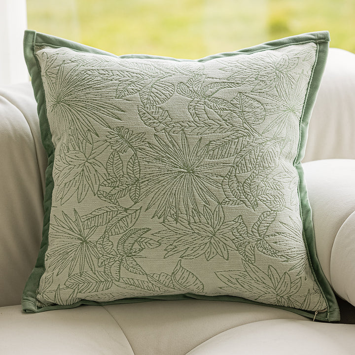 Floral decorative cushion with high-quality fabric cover