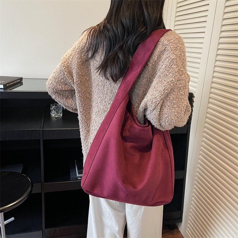 Soft Suede Hobo Tote Bag