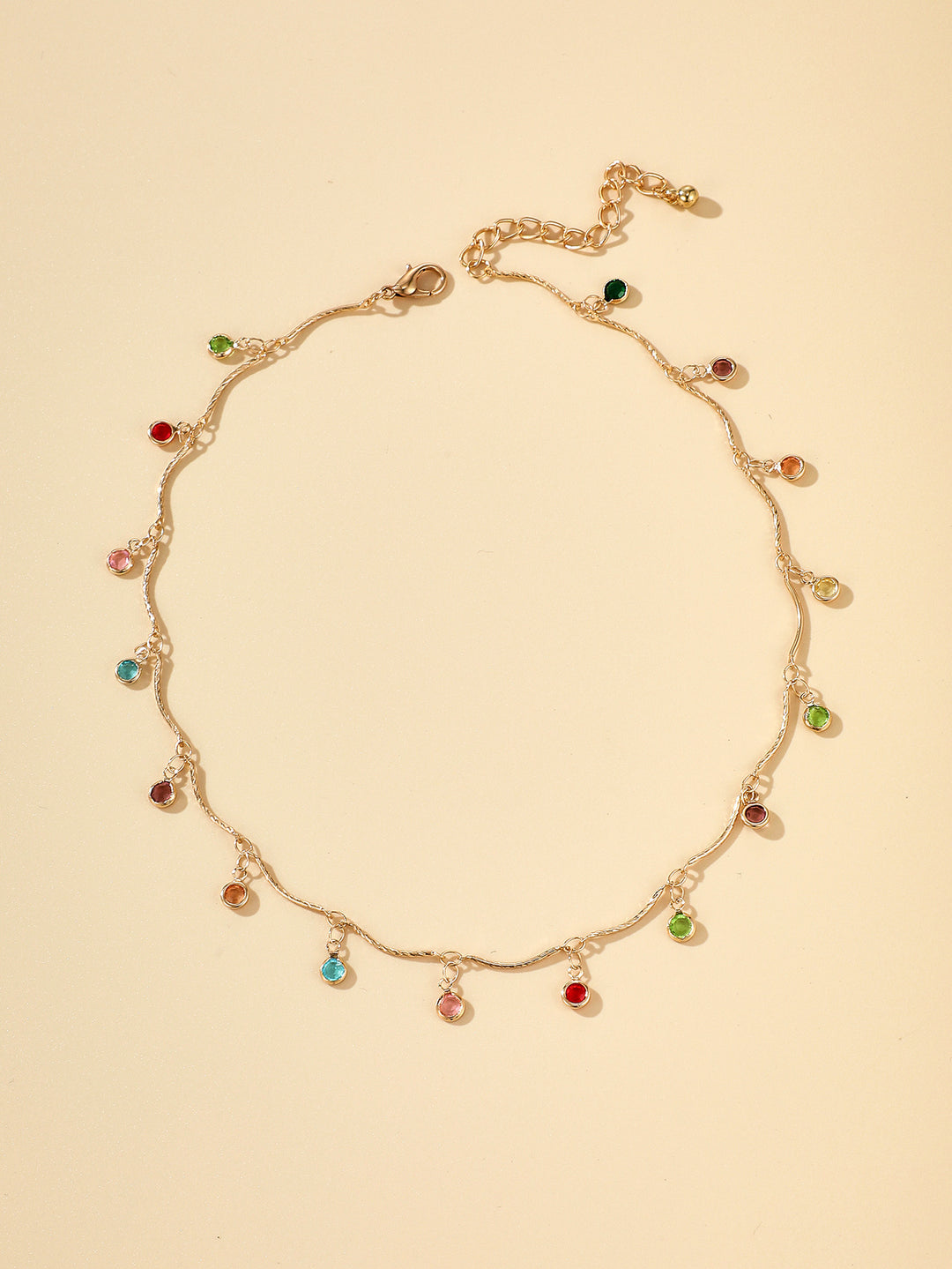 Gold-Plated Gemstone Charm Necklace Stornfield