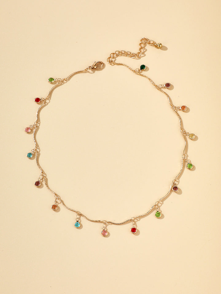 Gold-Plated Gemstone Charm Necklace Stornfield