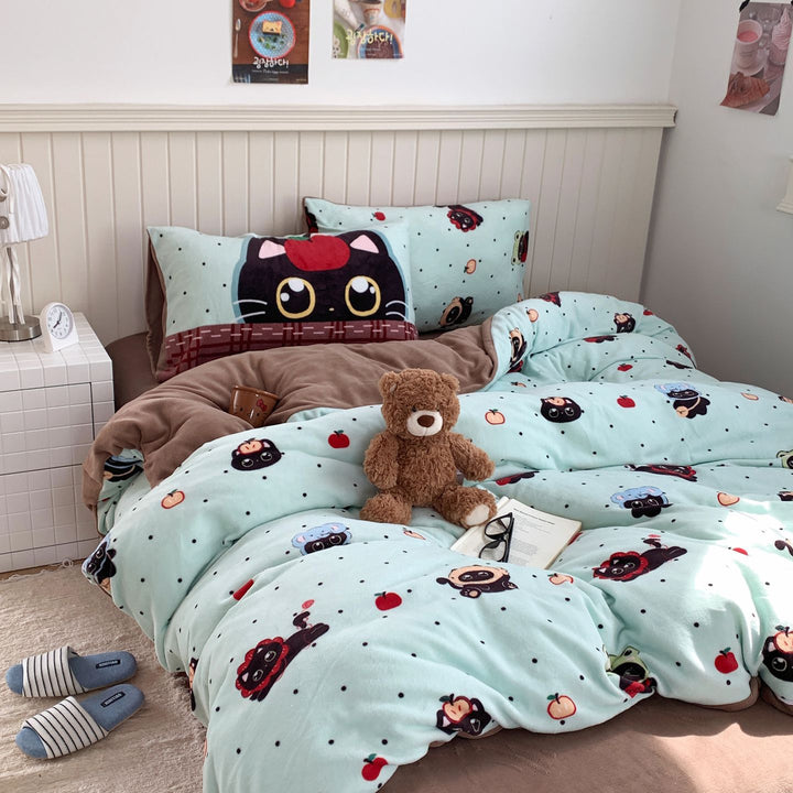 Cute Themed Fleece Bedding Set