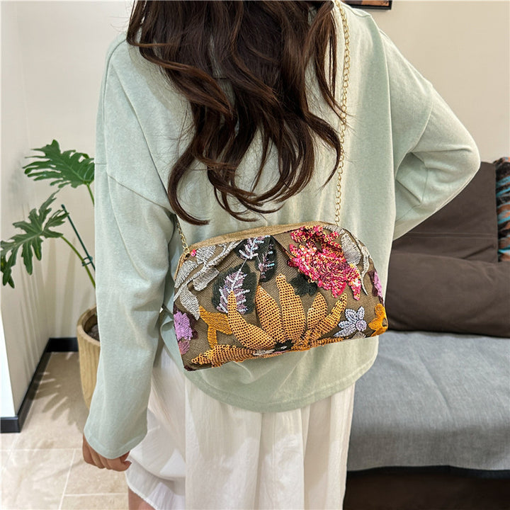 Floral Beaded Evening Clutch