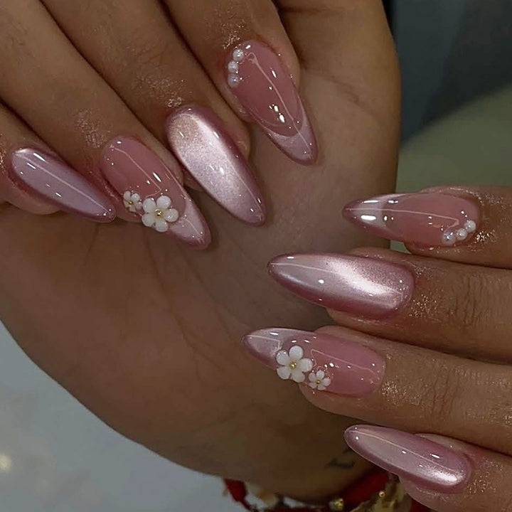 Artificial Nail Set with Shiny Floral Accents Stornfield