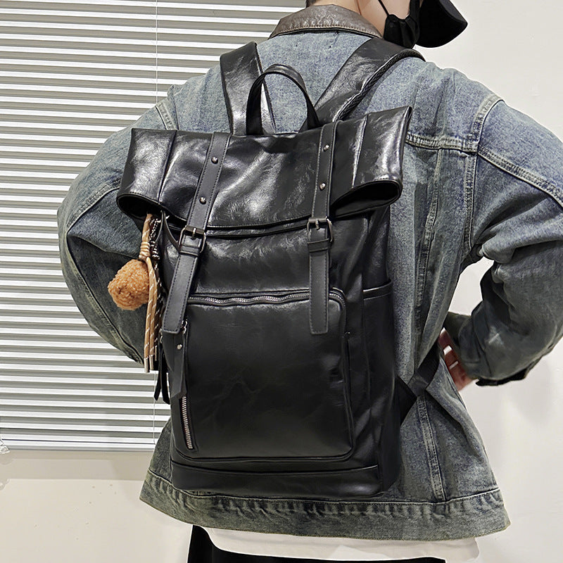 Vintage Leather Rolltop Backpack Stornfield