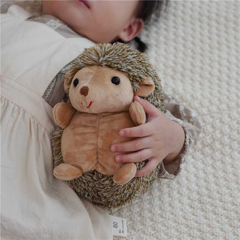 Plush Hedgehog Comforter Toy with Textured Faux-Fur Back and Velvety Front