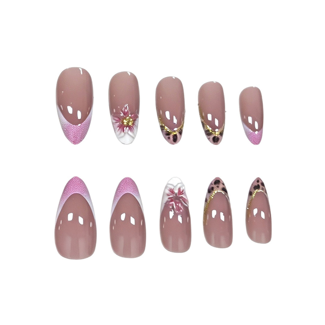 Artistic Floral Acrylic Nail Extensions Stornfield