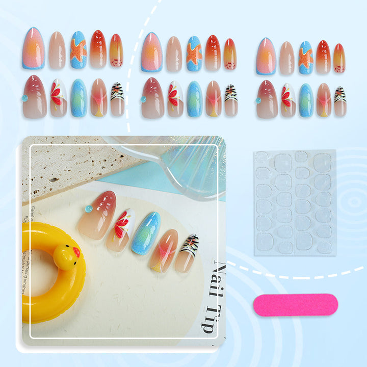 Artistic Tropical-Inspired Press-On Nail Set