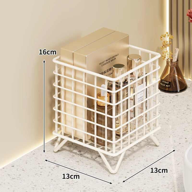 Square Metal Wire Vanity Organizer with Elevated Legs