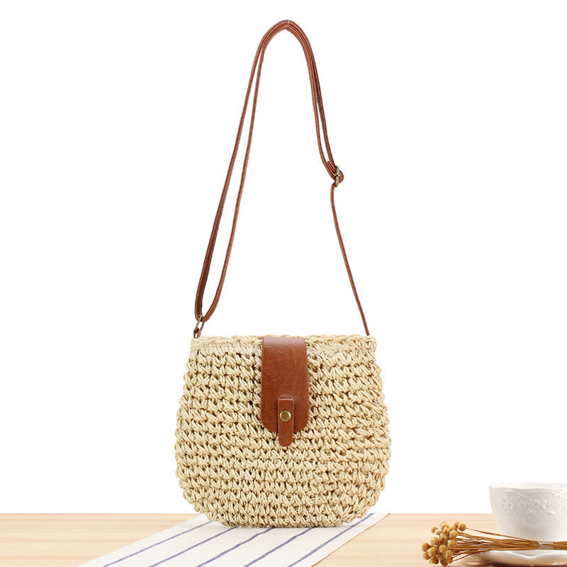 Braided shoulder bag with leather accents Stornfield