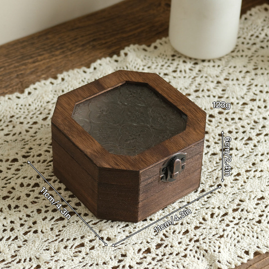 Vintage Octagonal Wooden Jewelry Box