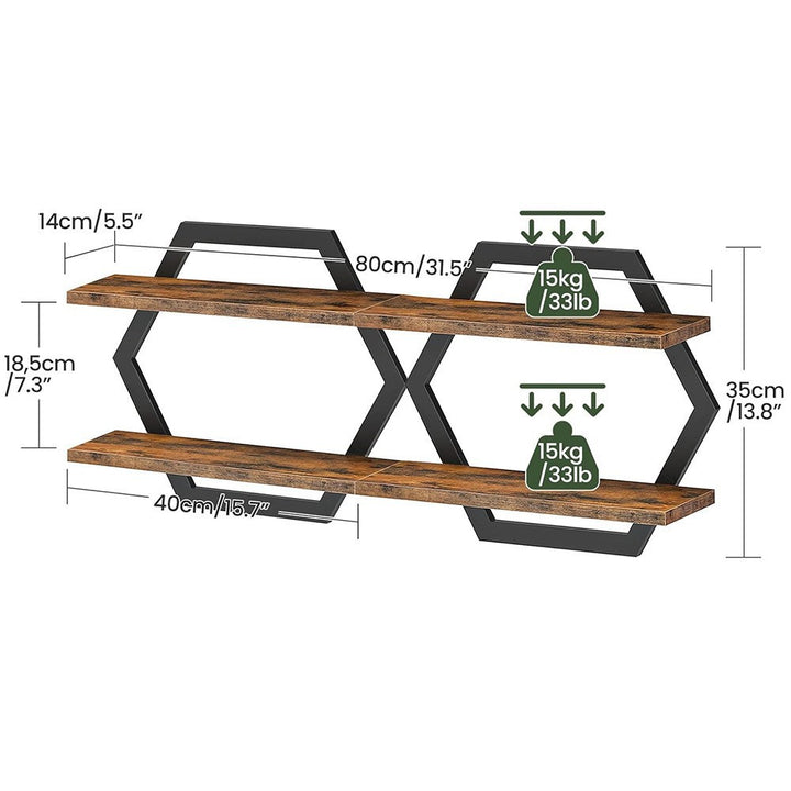 Wall shelf with modern honeycomb design Stornfield