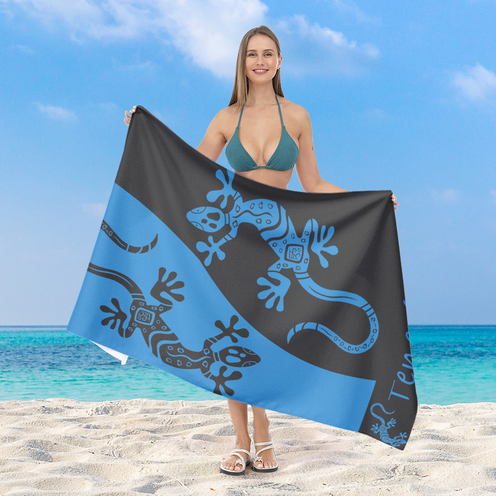 Beach towel with colorful gecko pattern Stornfield