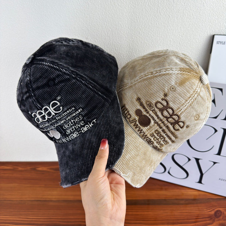 Women's Distressed Corduroy Baseball Cap Stornfield