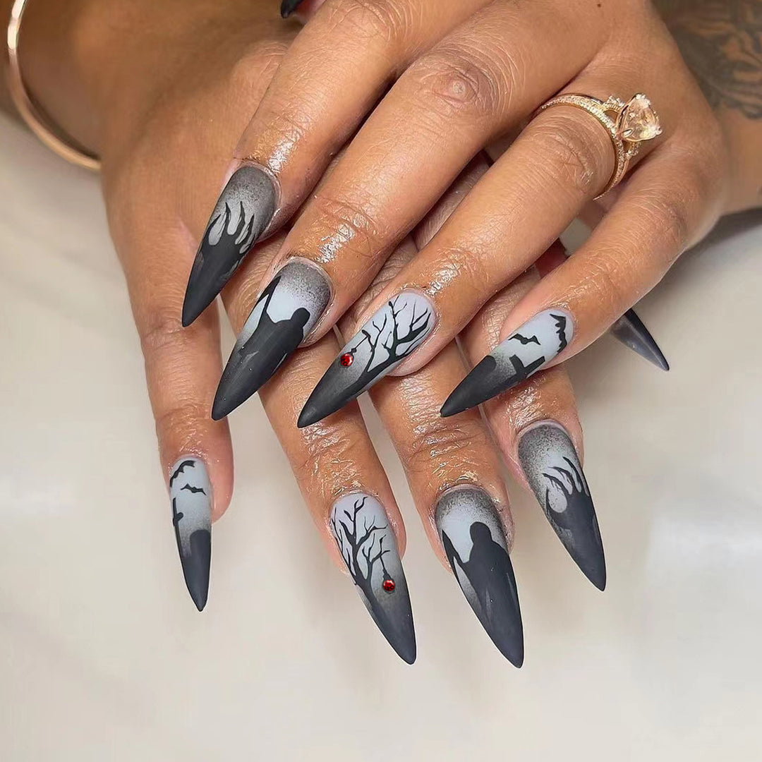Artificial Nail Set with Colorful Flower Patterns Stornfield